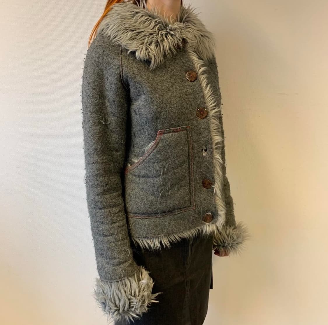 Xuly bët 슐리벳 1995 런웨이 컬렉션 그레이 퍼코트 상품이미지2