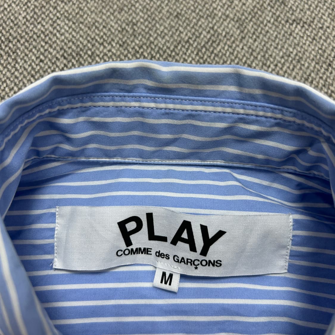 (한글택)꼼데가르송 반팔 스트라이프 셔츠(M) 상품이미지2