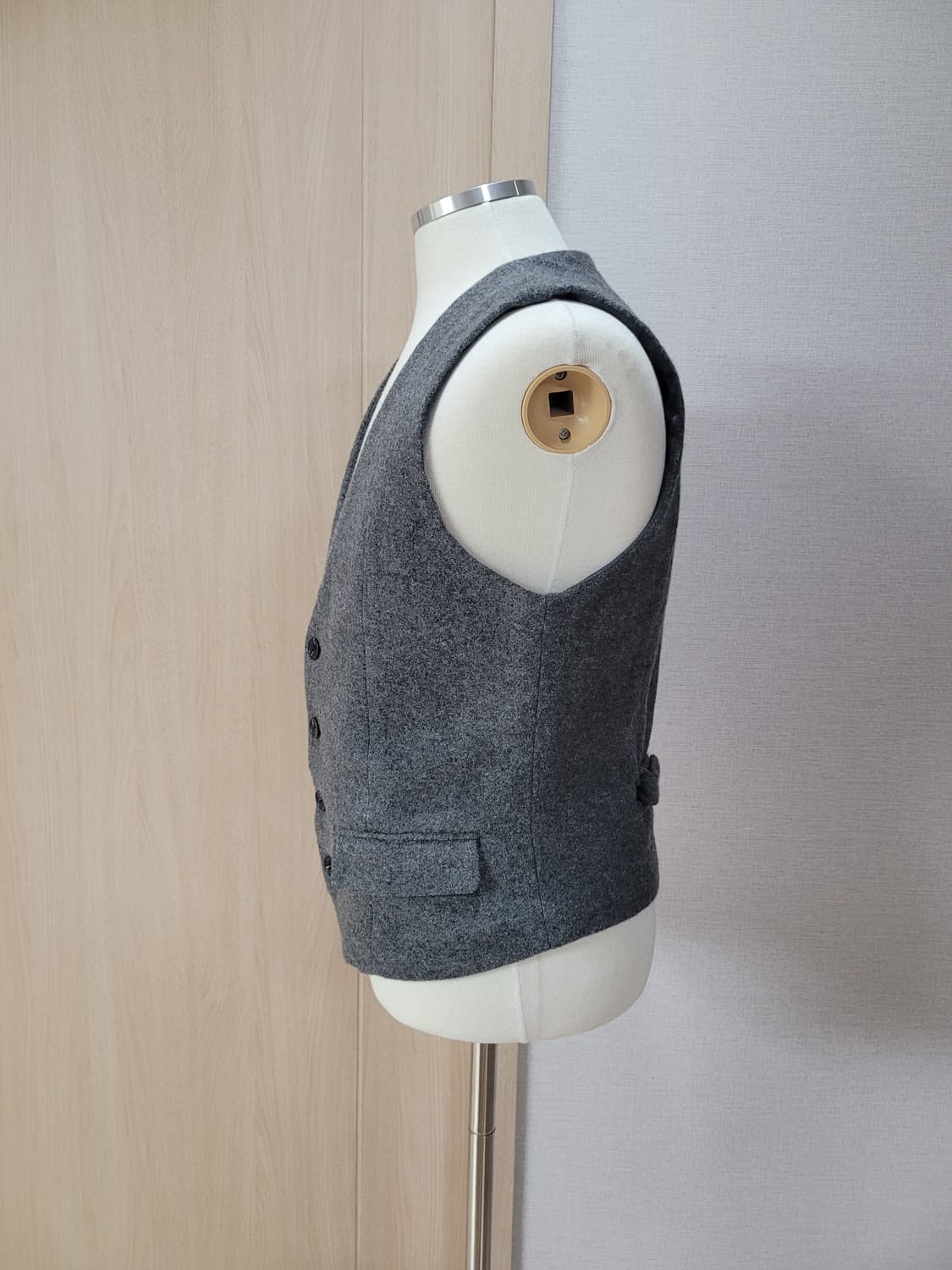 코데즈컴바인 남자 4버튼 모직 조끼 100 그레이 상품이미지5