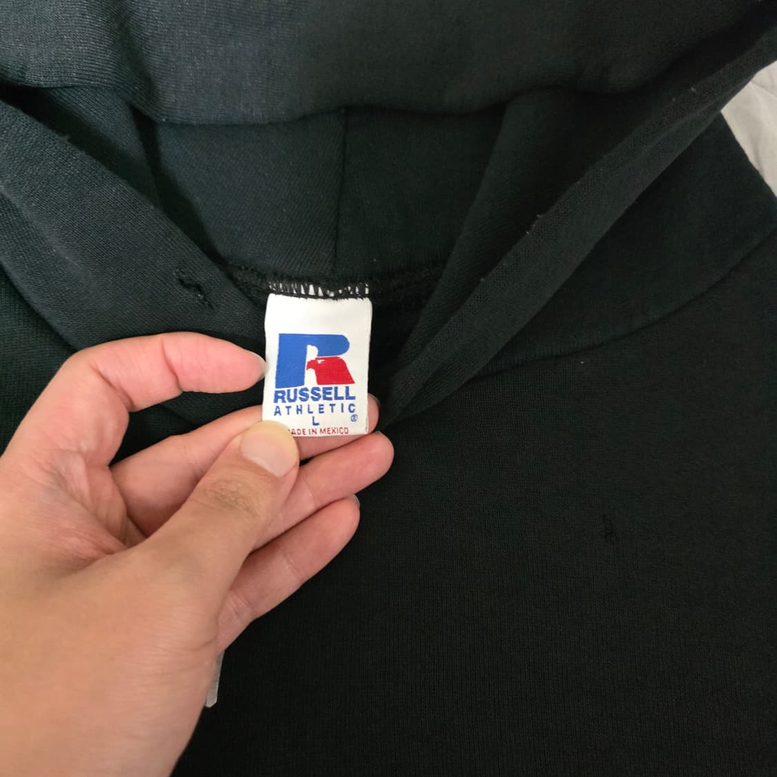 [L] 90s 빈티지 러셀 애슬레틱 라이프가드 후드 블랙 트래쉬드 상품이미지4