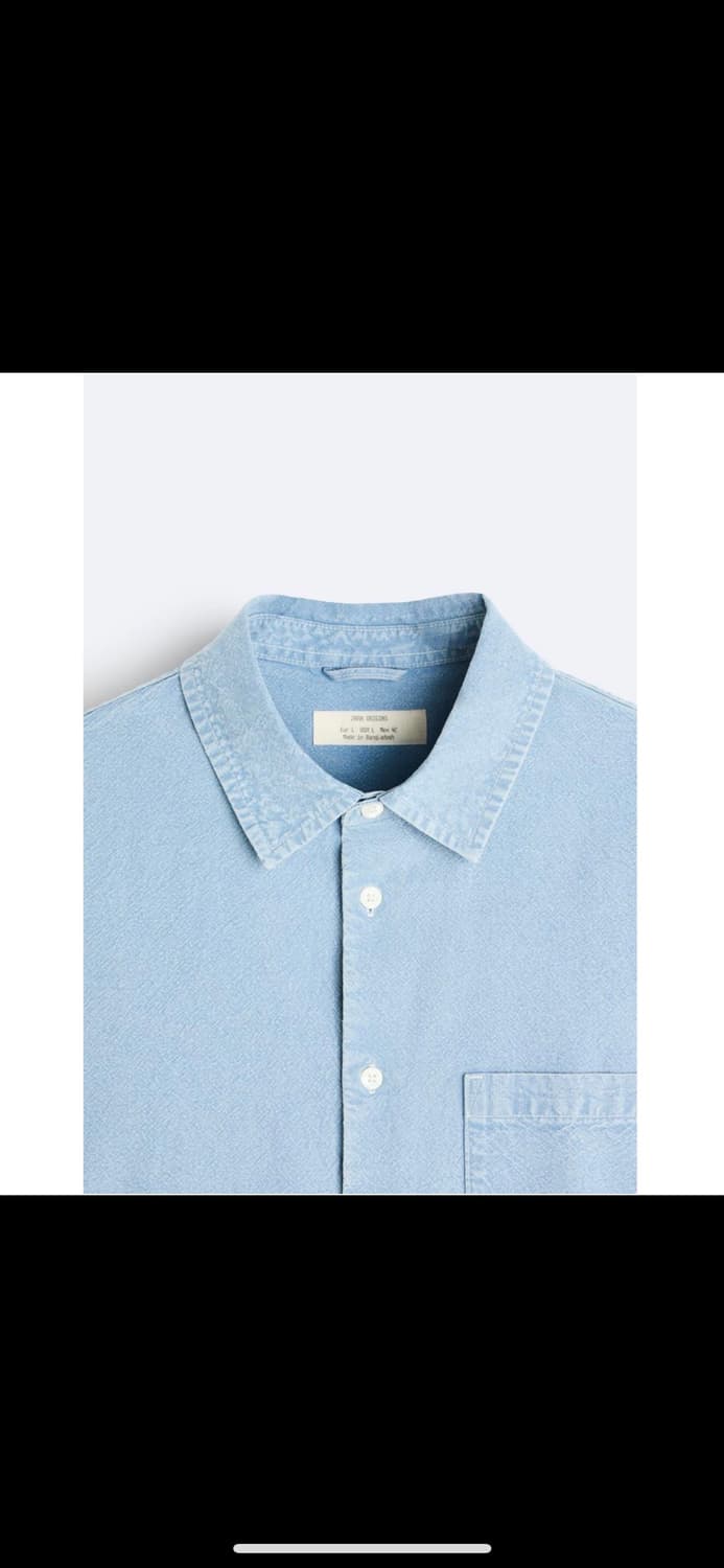 M 자라 워시드 데님 셔츠 Origins 스페셜 컬렉션. 상품이미지9