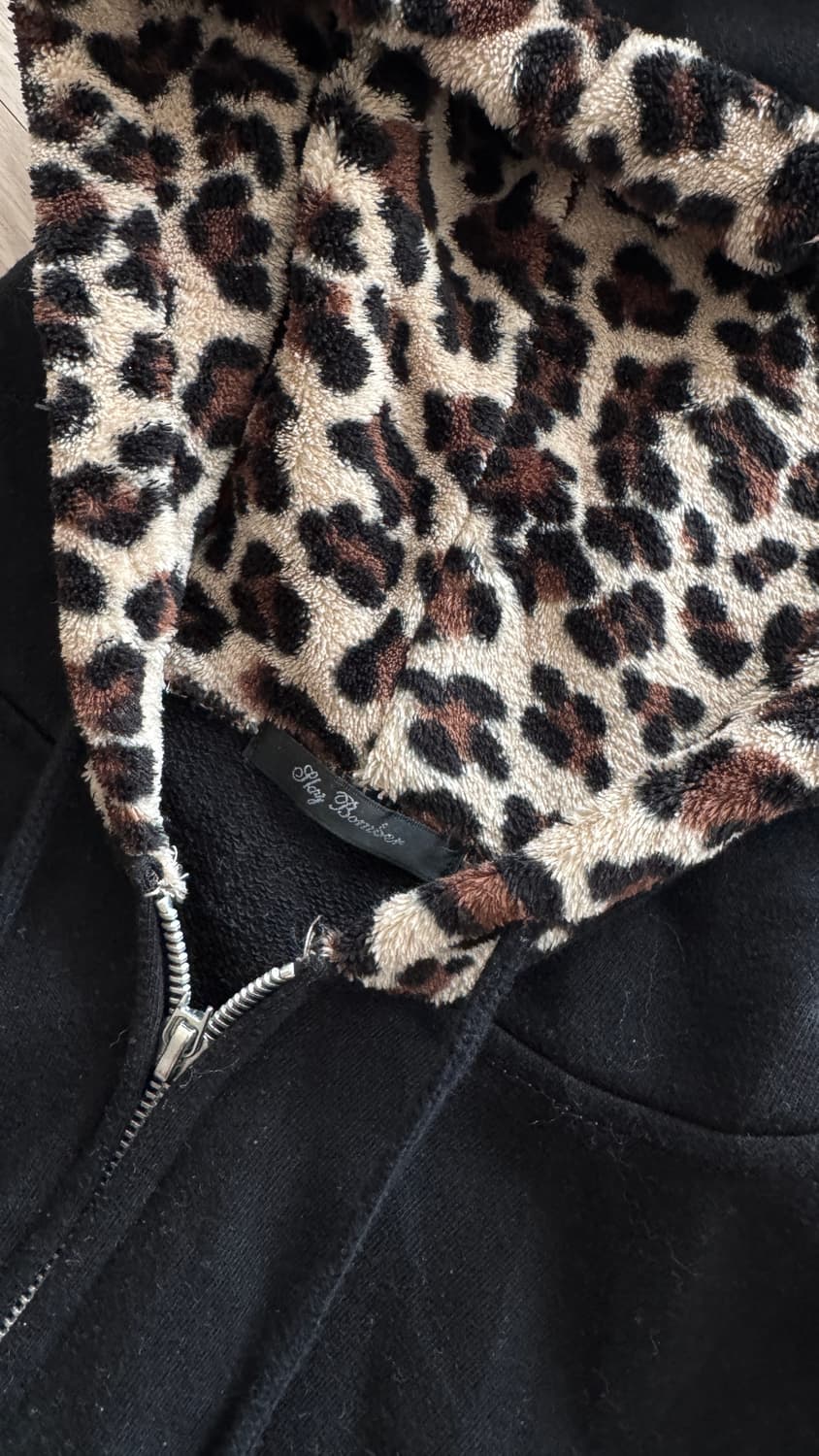 갸루 y2k 호피 후드 집업 점퍼 상품이미지3