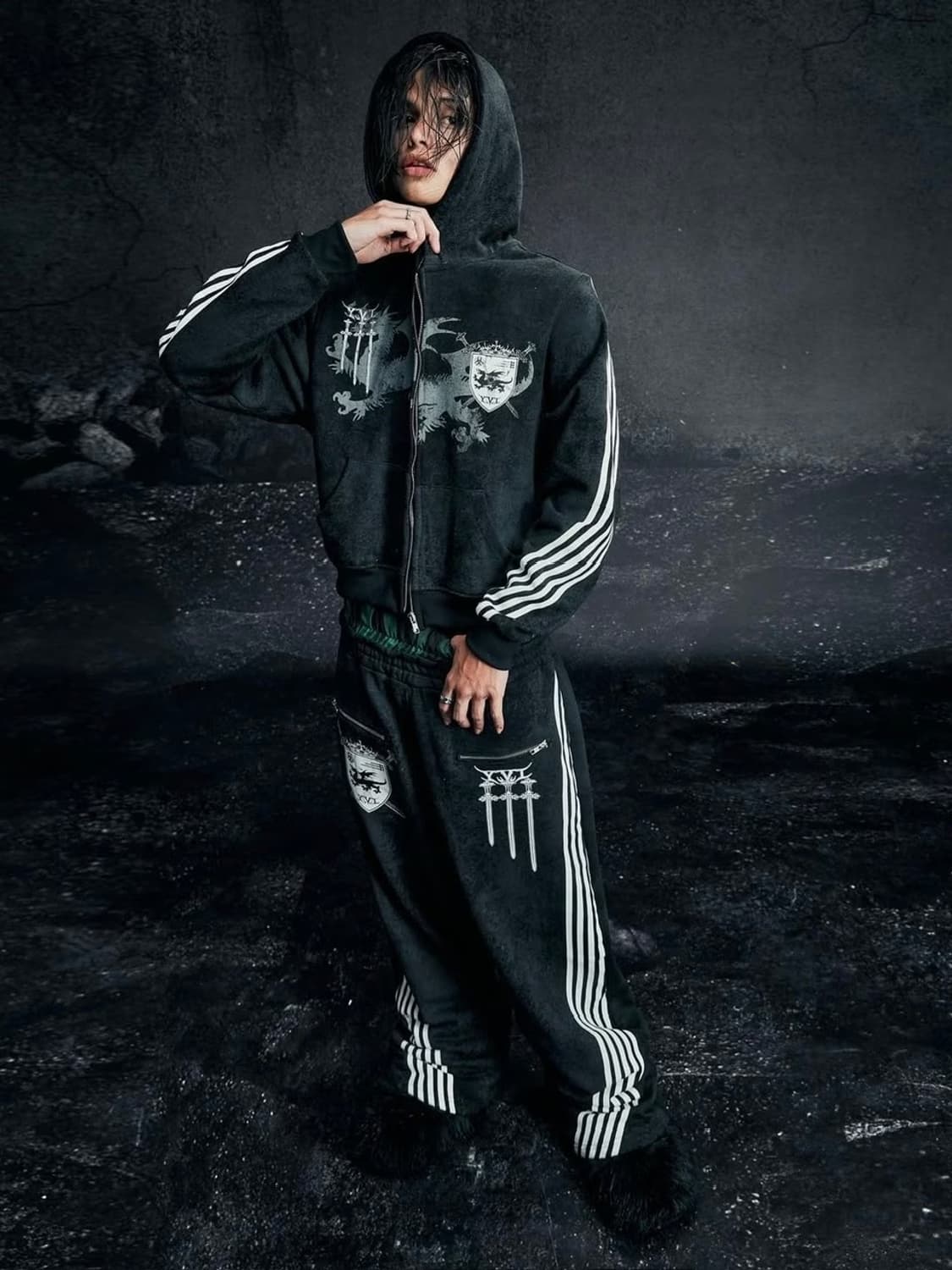 Cozy Worldwide 트레이닝 셋업 블랙 m 상품이미지7