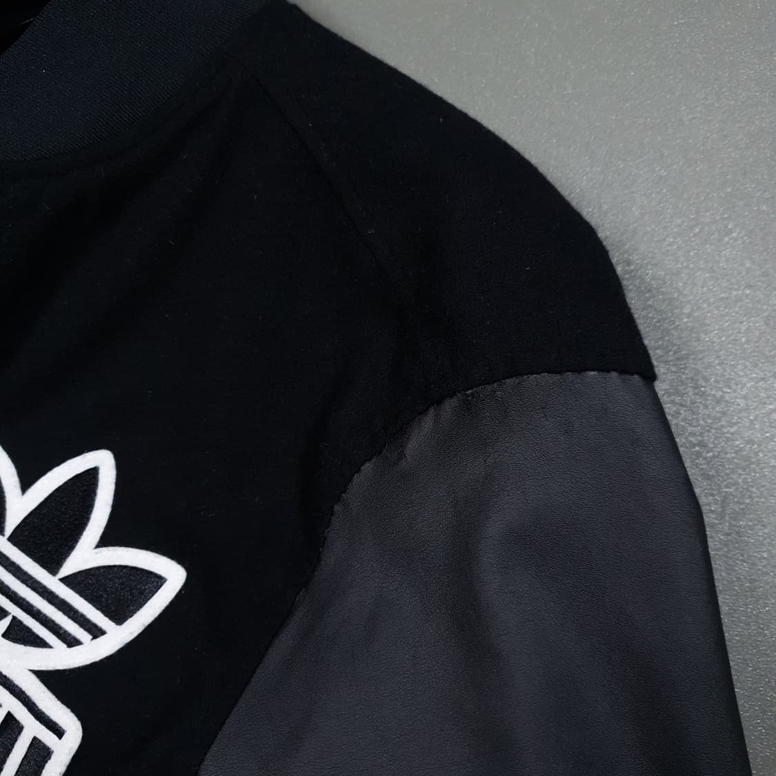 실측 M 아디다스 오리지널 트레포일 패치 자수 누빔 바시티 스타디움 자켓 상품이미지6