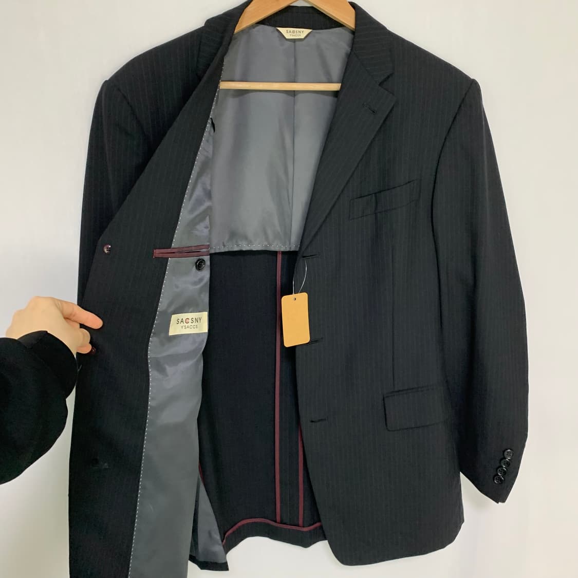 요지야마모토 YSACCS 스트라이프 정장 블레이저 자켓 100 상품이미지9