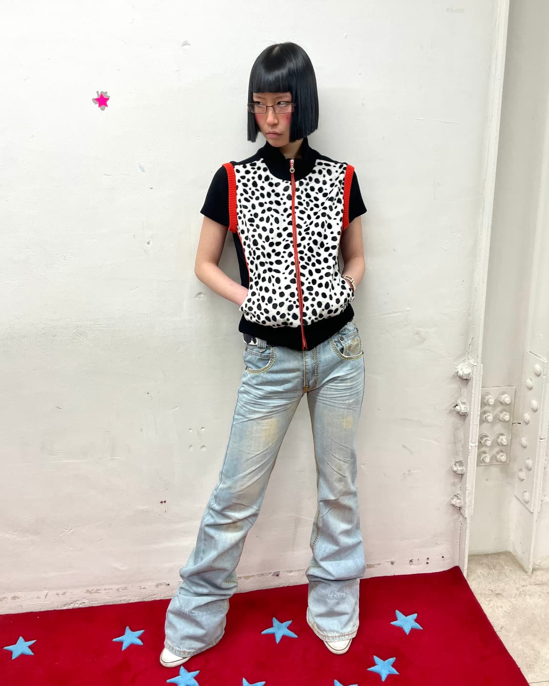 Leopard Cubic Zip-Up Short Sleeve 상품이미지5