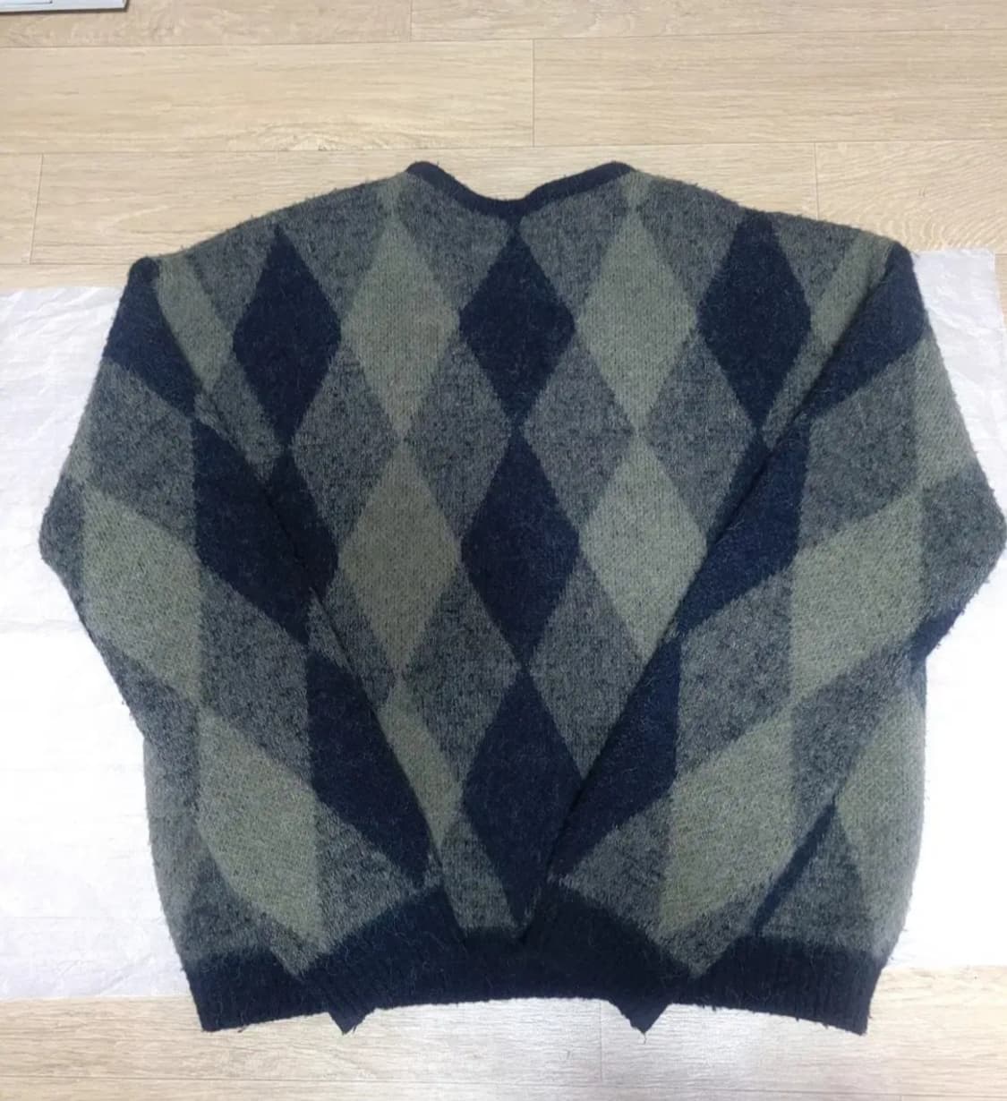 토니웩 브러쉬드 모헤어 아가일 가디건 M 상품이미지2