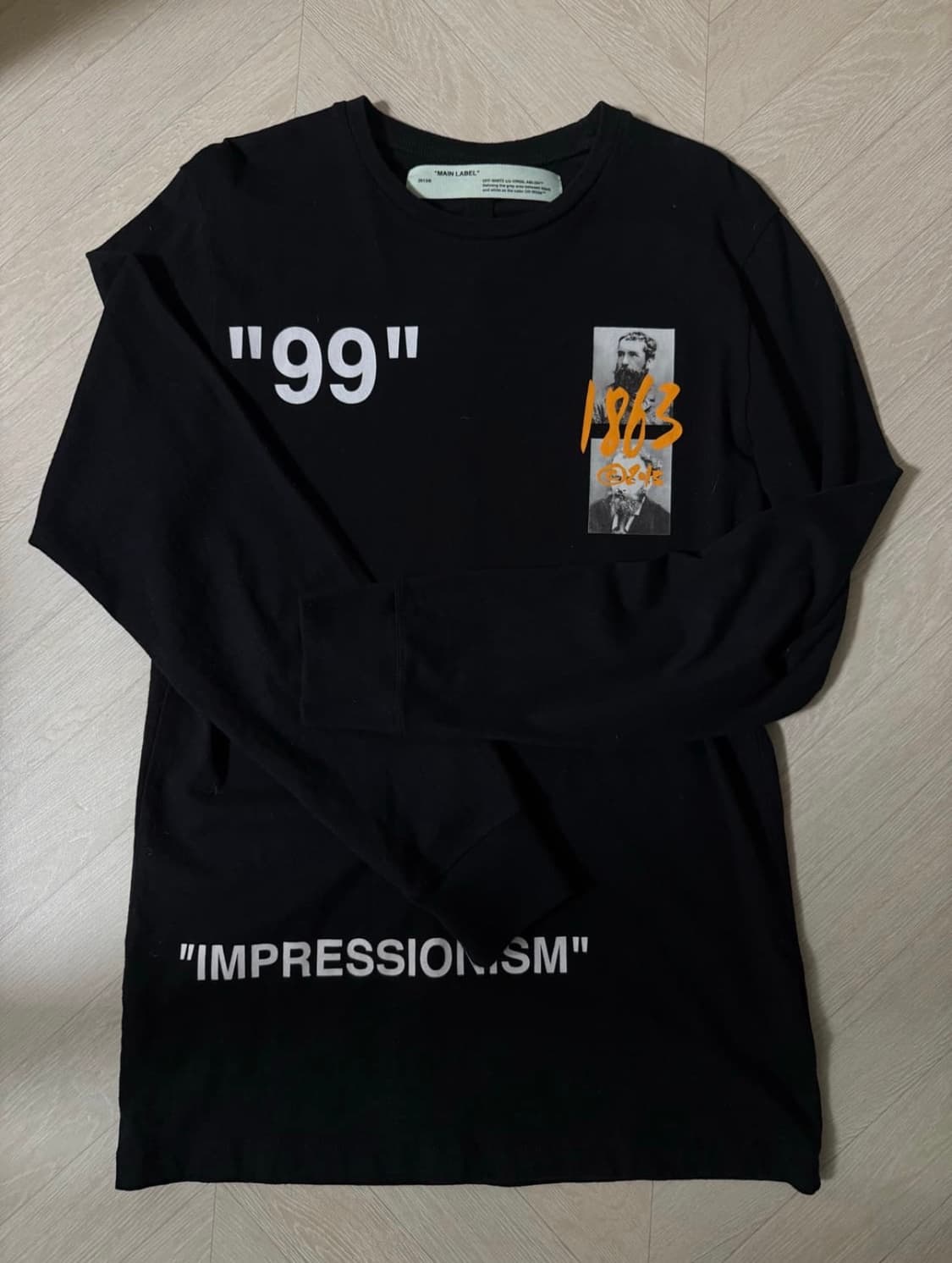 오프화이트 롱슬리브 맨투맨 M 상품이미지1