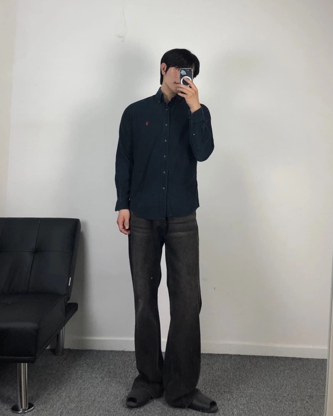 폴로 정품 코듀로이 셔츠 블랙 상품이미지1