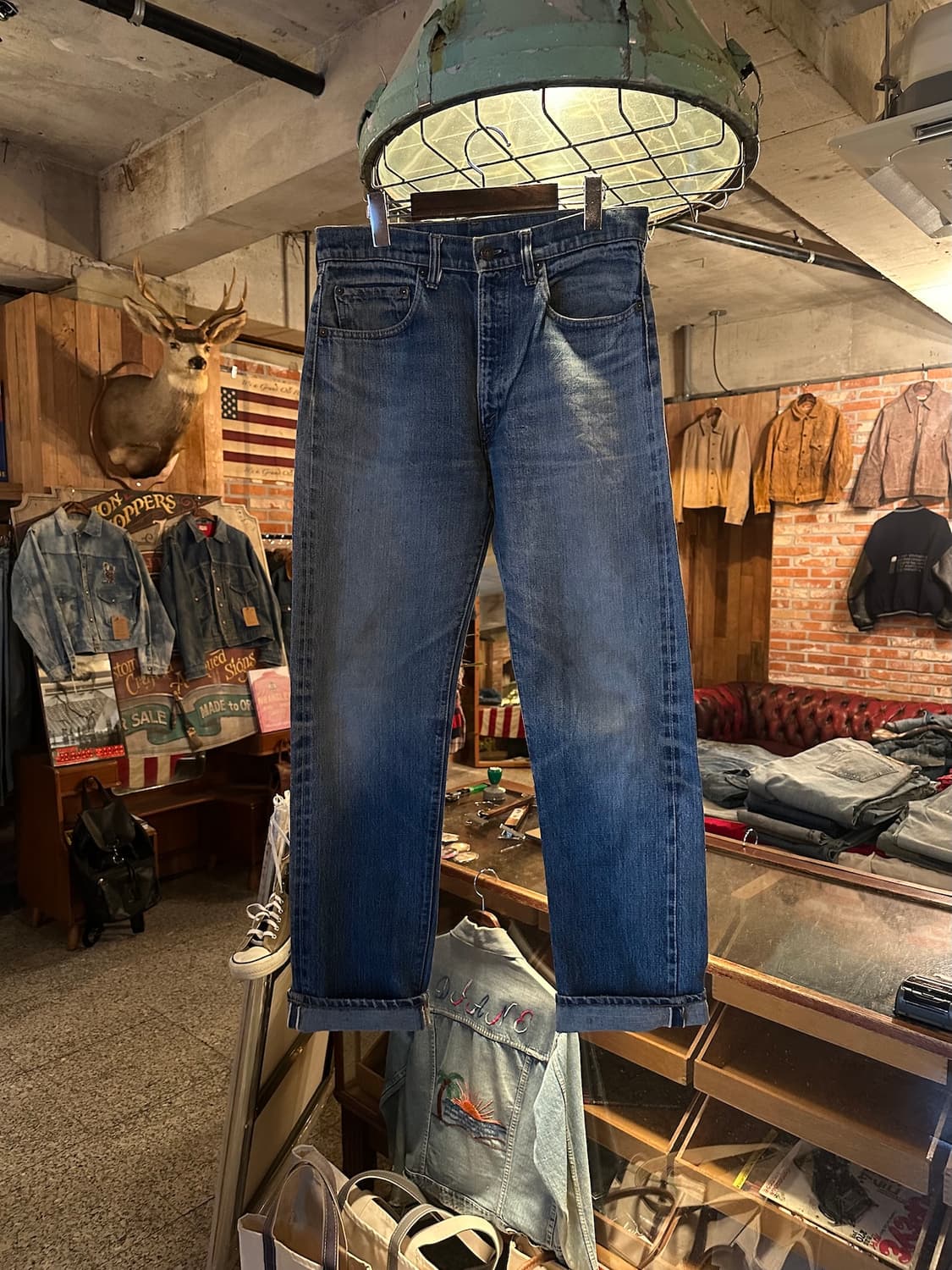 70s USA 빈티지 리바이스 505 66전기 셀비지 데님 팬츠 상품이미지1