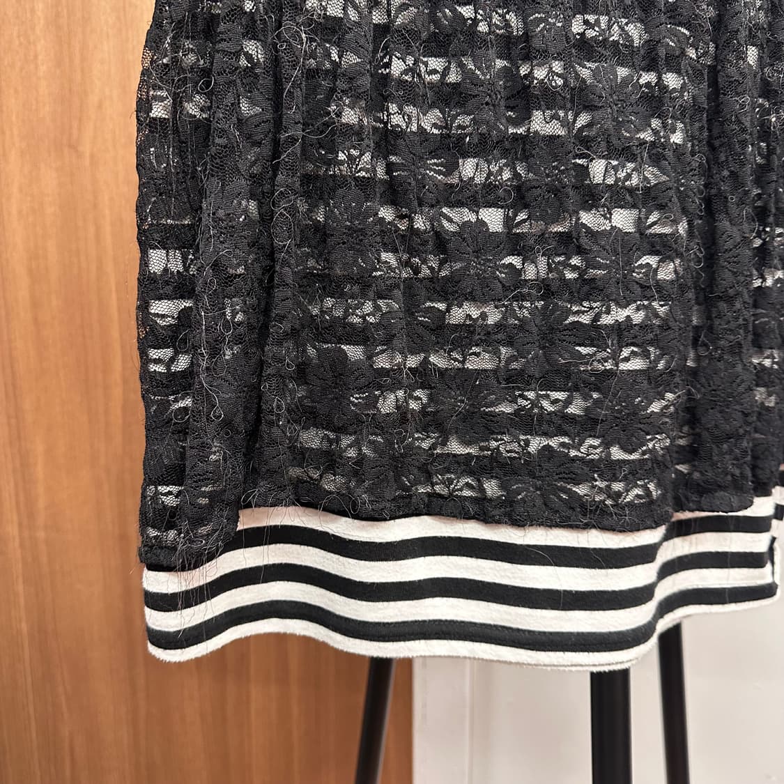 Black Striped Bustier T-Shirt 상품이미지4
