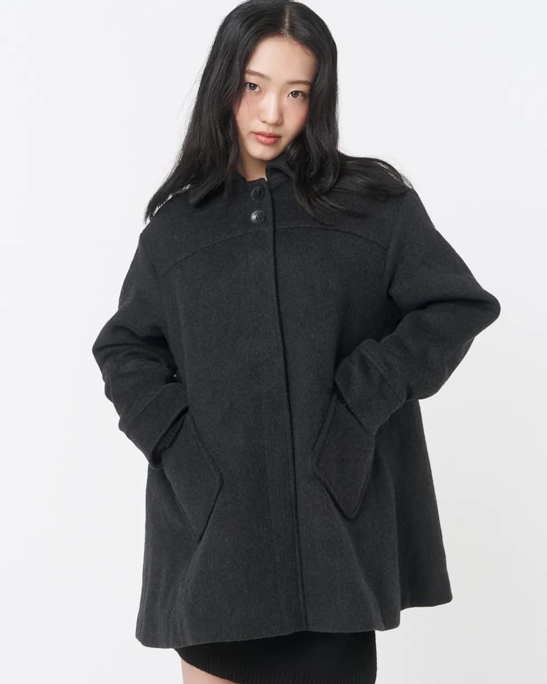 미세키서울 하프코트 차콜 상품이미지3