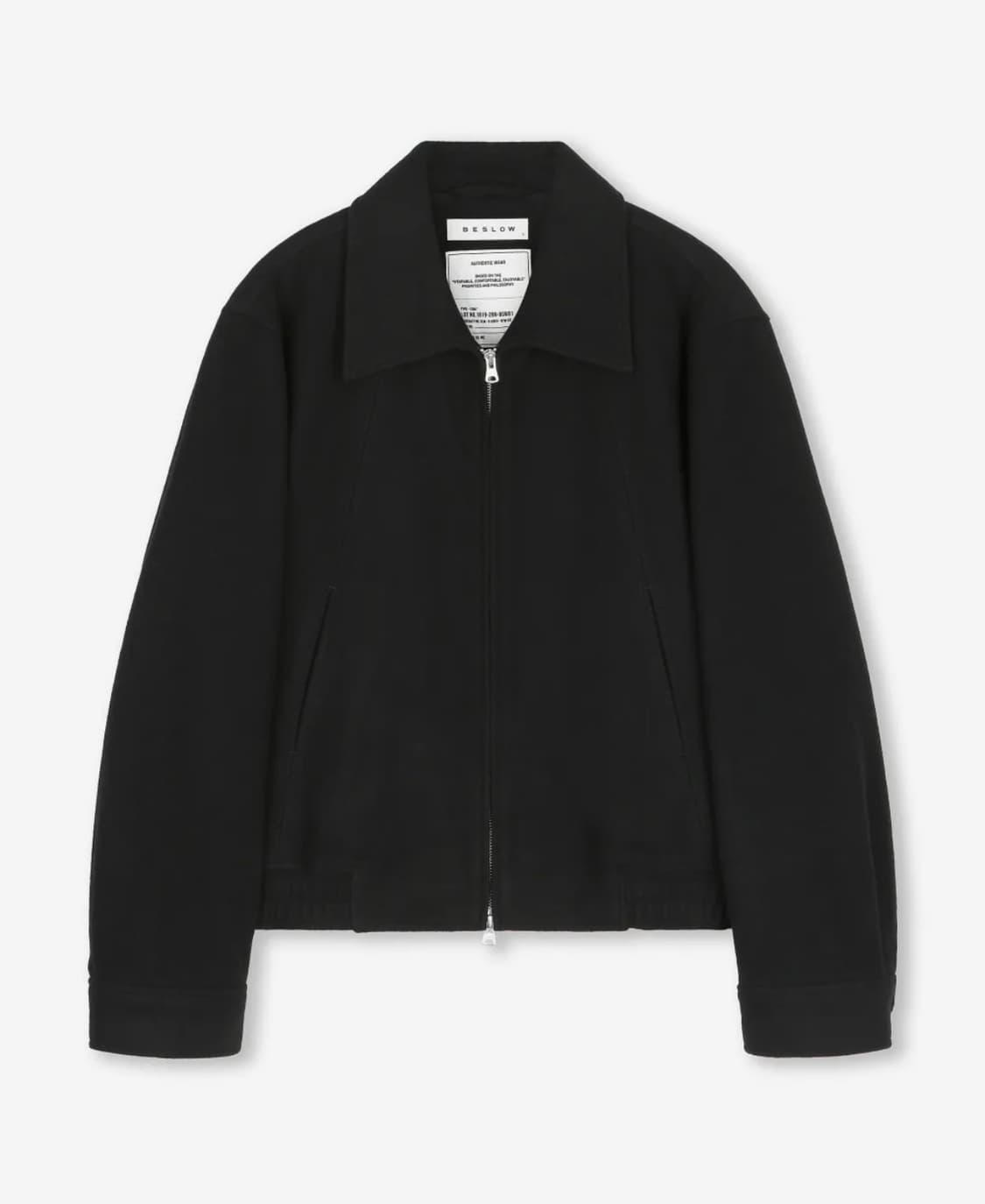 (XL) 비슬로우 울 와이드카라 해링턴 블루종 블랙 상품이미지1