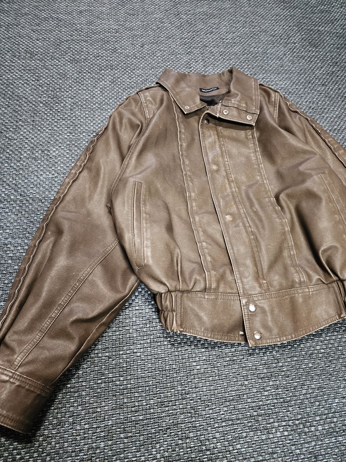 투머치택스 여성 브라운 레더자켓 M 상품이미지7