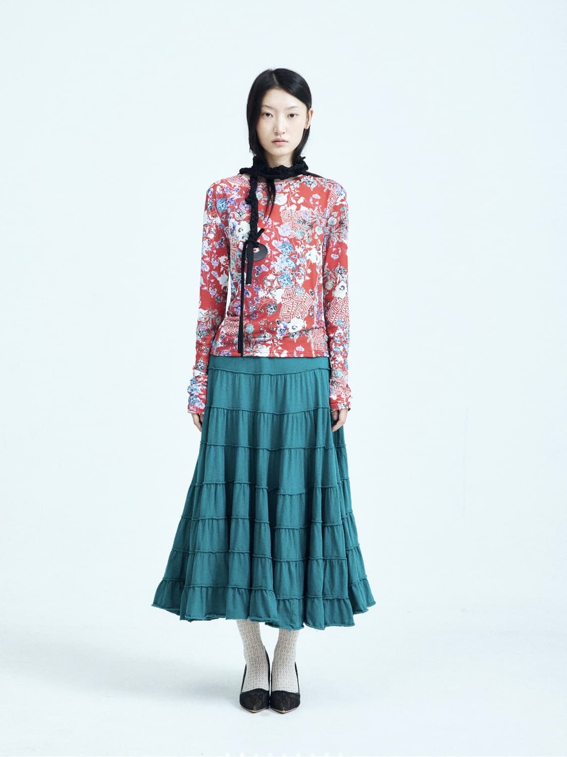 콜로신스 CATERPIL SKIRT TEAL GREEN 상품이미지1