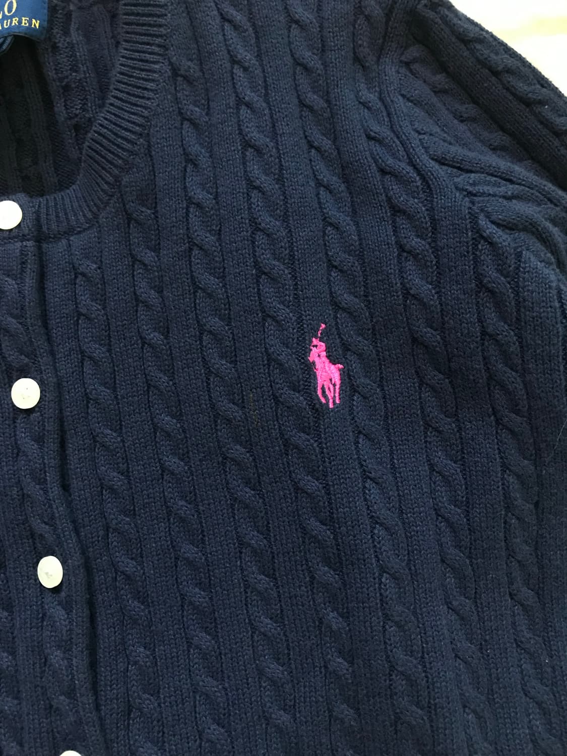 폴로 랄프로렌 포니로고 네이비 케이블 가디건 상품이미지8