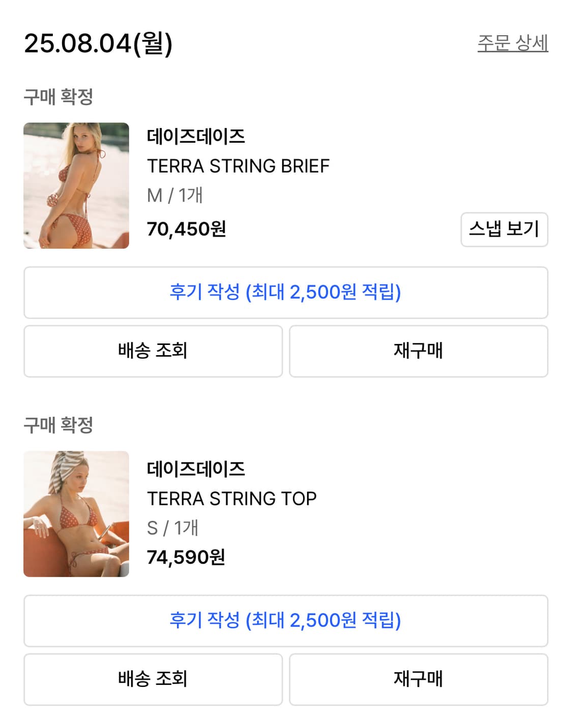 데이즈데이즈 테라 비키니 새 상품 상품이미지3