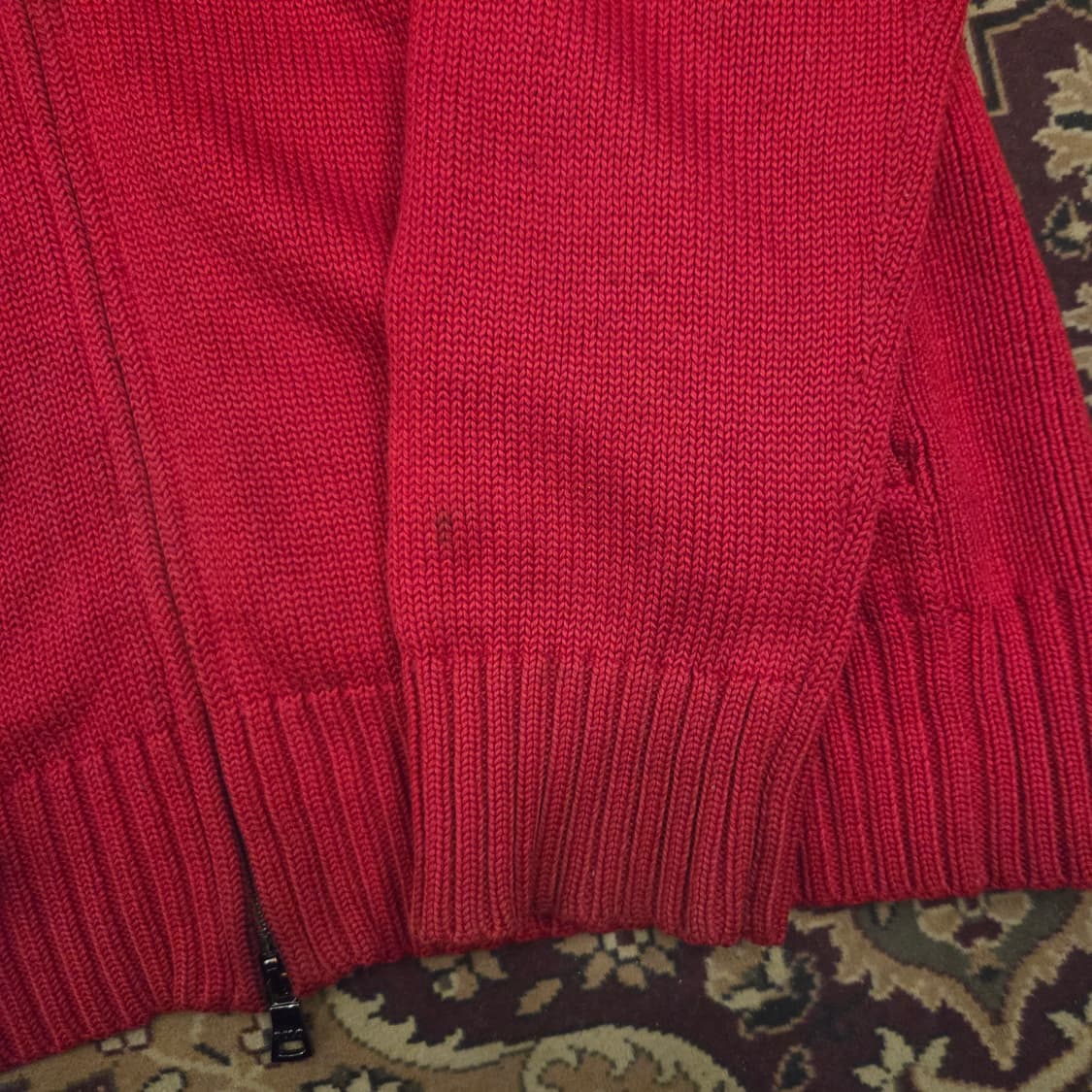 폴로 빅포니 투웨이 니트 집업 레드 L 상품이미지6