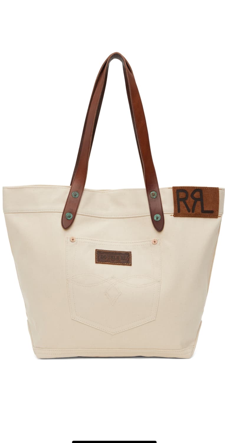 [새상품, OS] RRL 더블알엘 레더 트림 트윌 토드백 상품이미지1