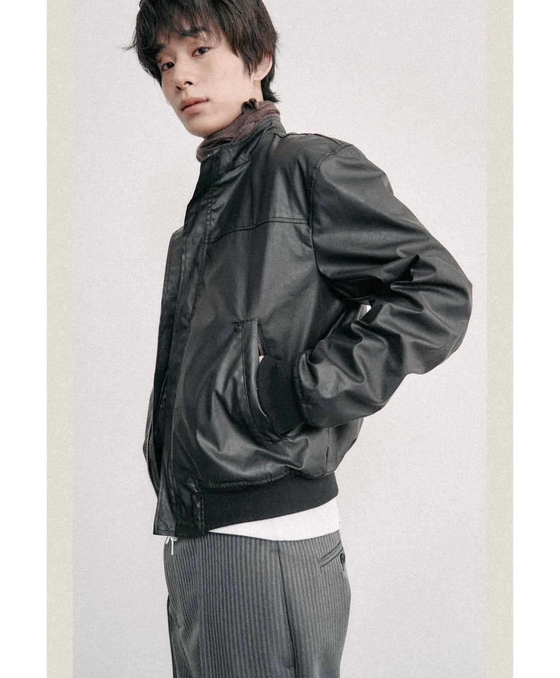 런디 어반 크롭 왁스 자켓 2사이즈 블랙 상품이미지2