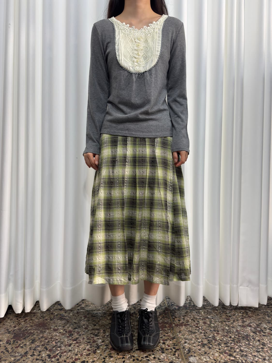 mori check midi skirt 상품이미지1