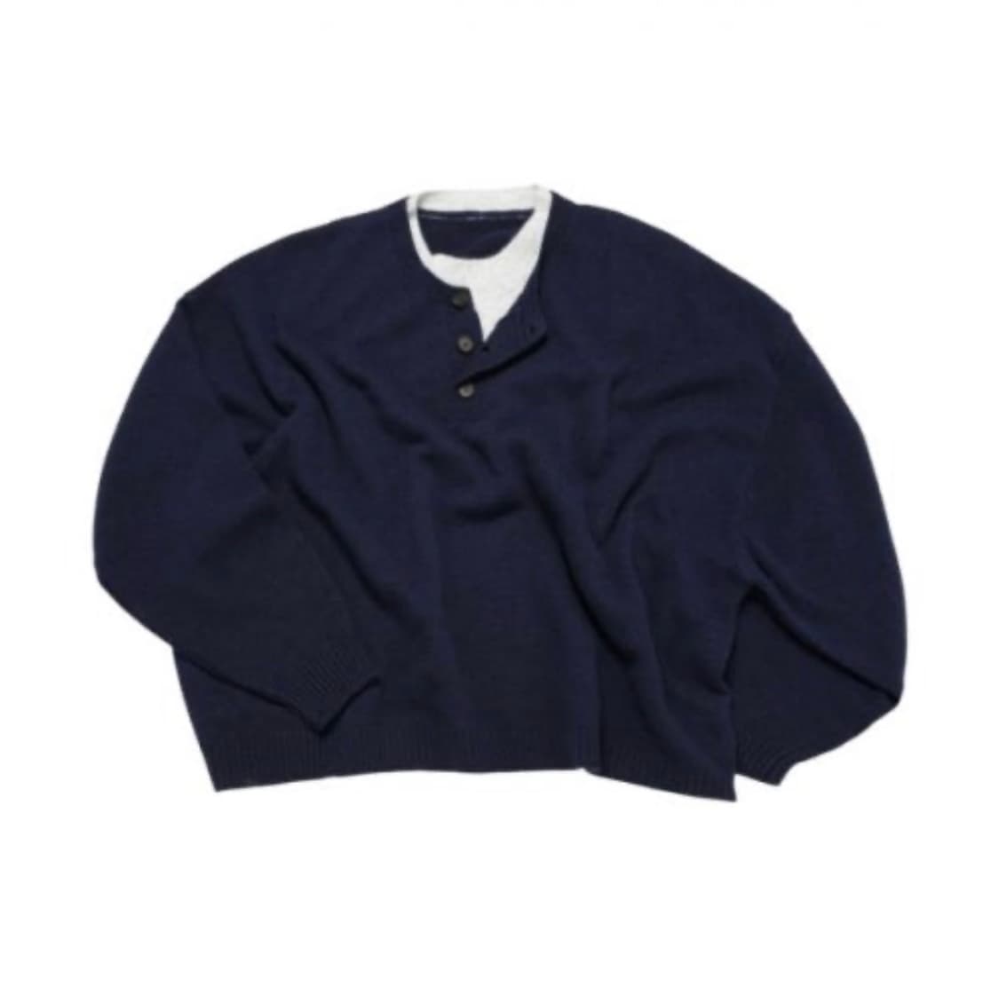 Mjd 콘트라스트 넥 캐시 크롭 니트(L) 상품이미지1