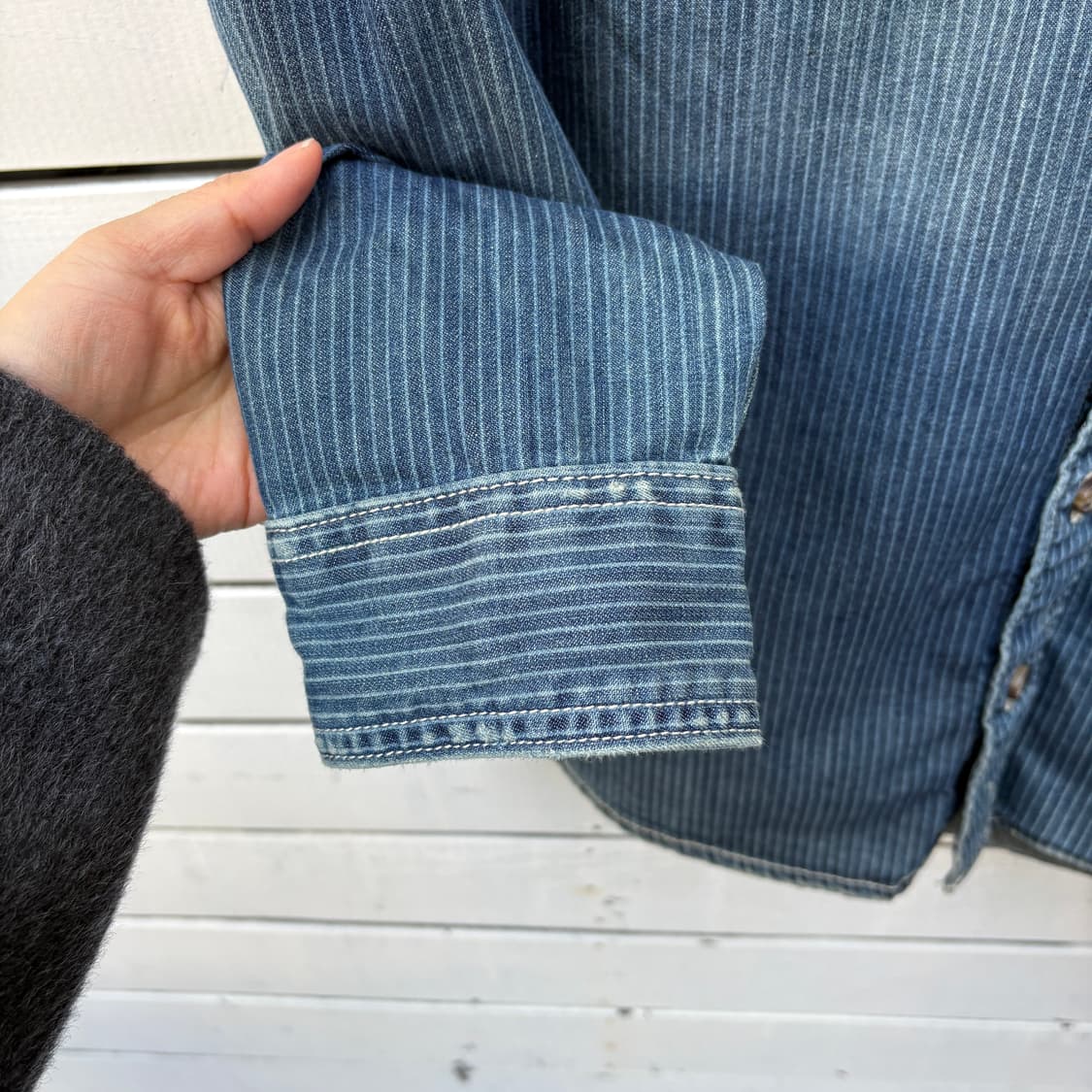 Abercrombie 아베크롬비 스트라이프 데님 셔츠 상품이미지6