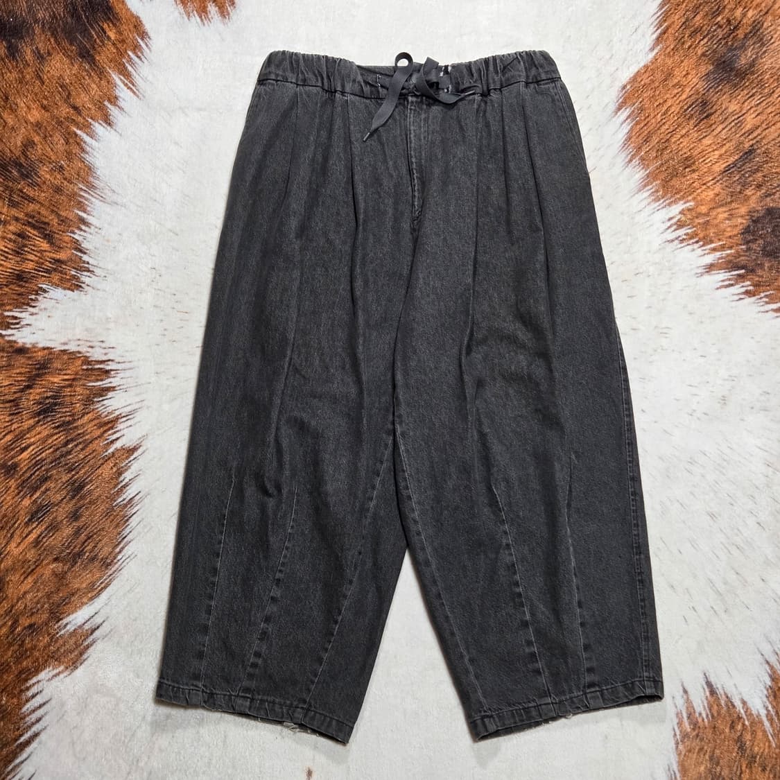 빈티지 벌룬핏 그레이 밴딩 데님 팬츠 상품이미지1