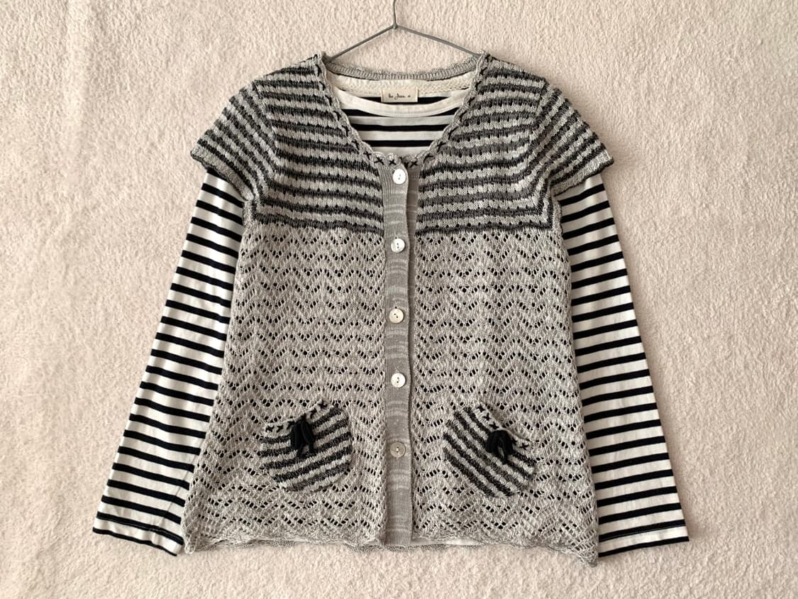 모리 스트라이프 반팔 니트 상품이미지1