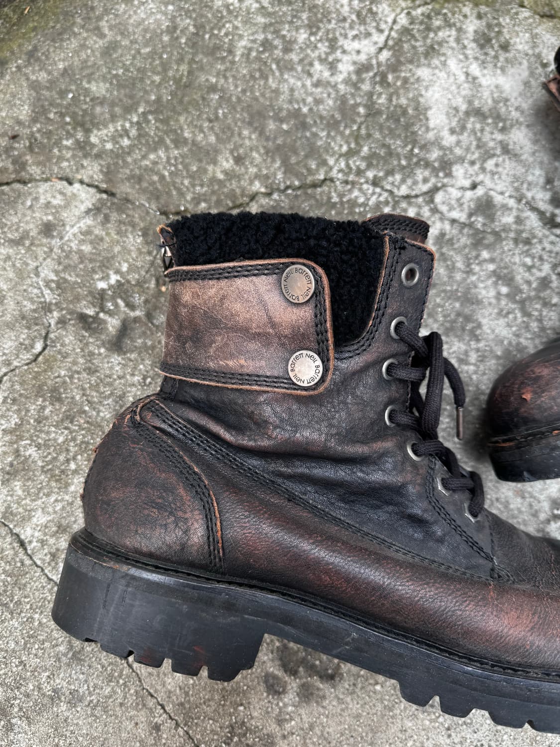 Neil Barrett Leather Shearling Boots 상품이미지5