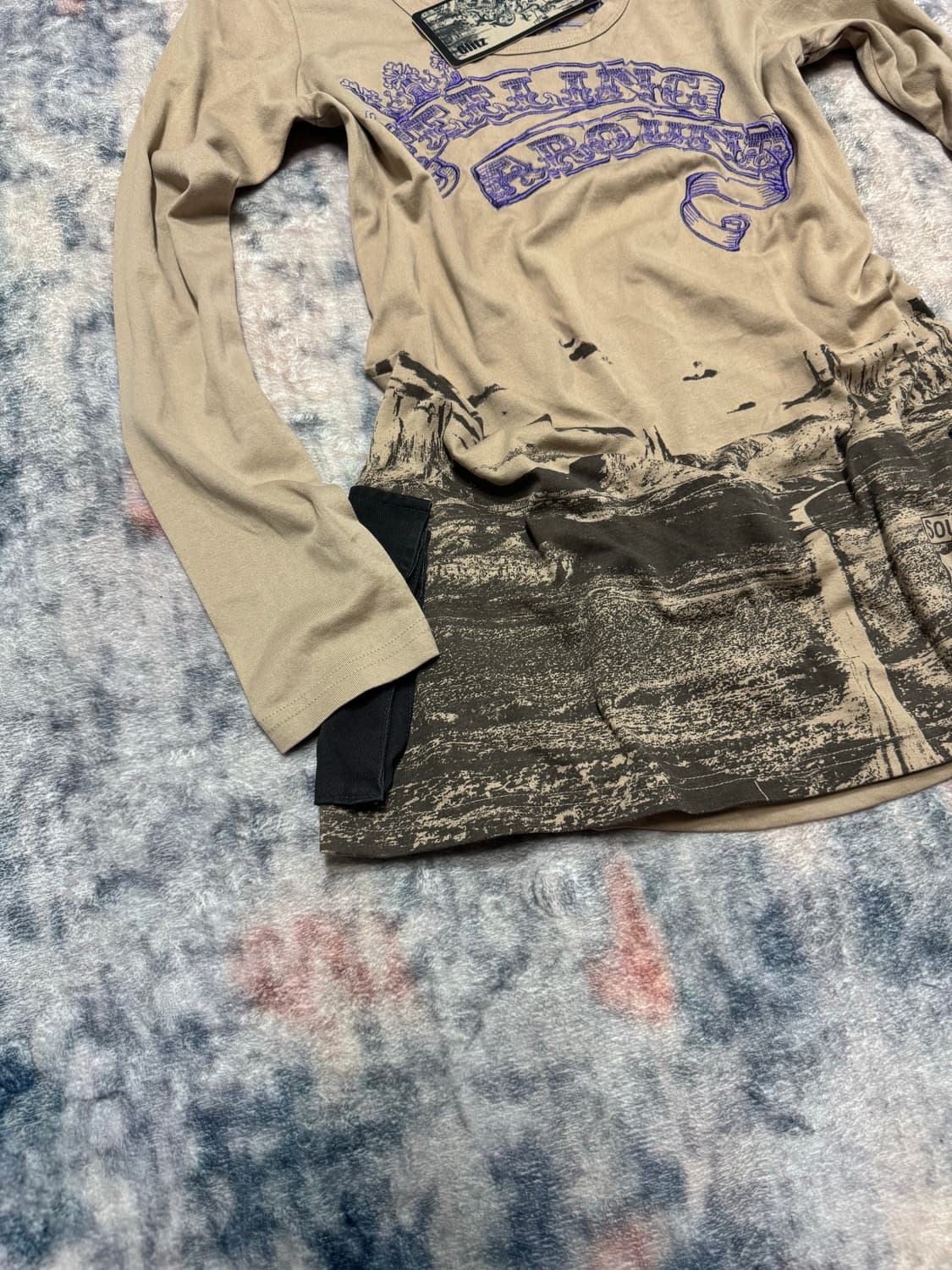 Glitz y2k beige cargo pocket cut sew 상품이미지5