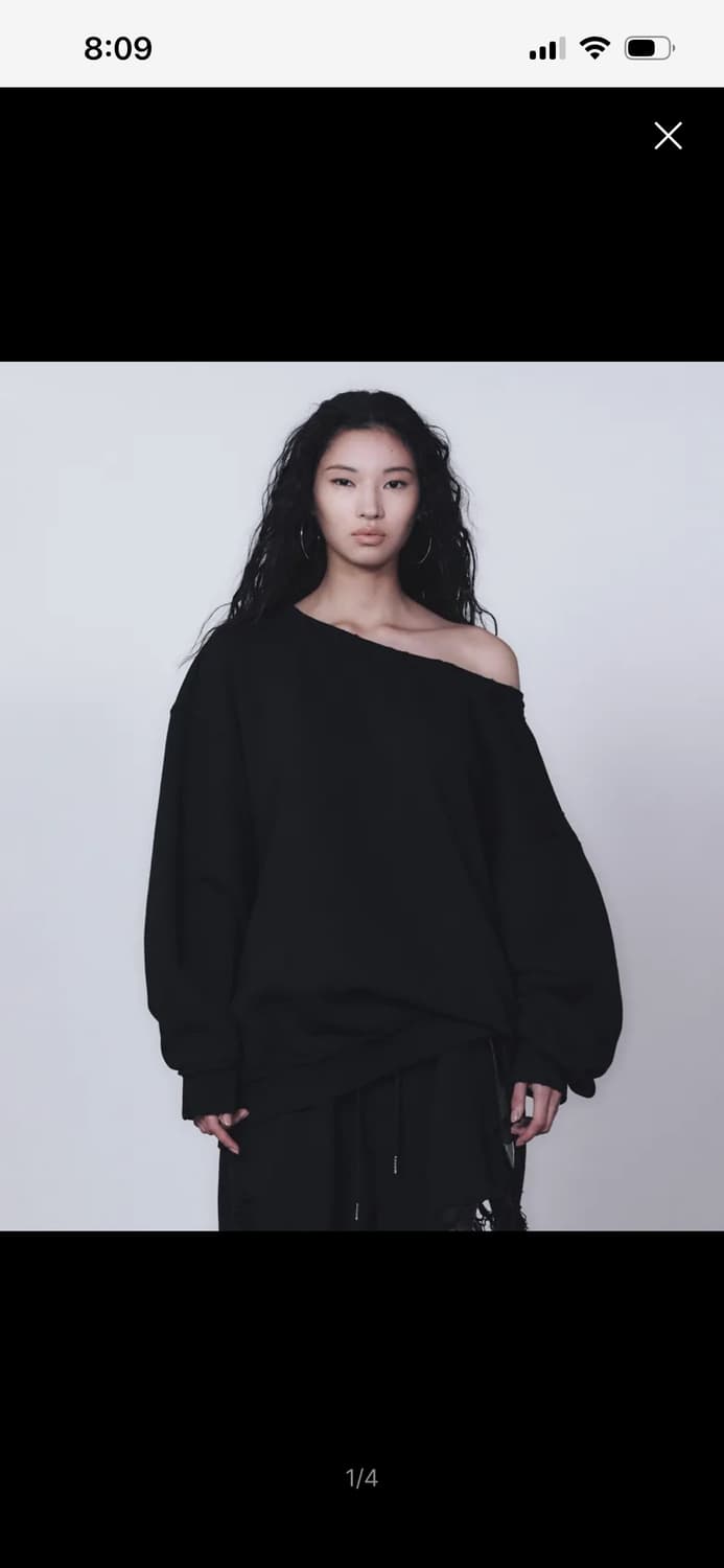 트리밍버드 Scratch Damage Boat Neck Sweat Shi 상품이미지2