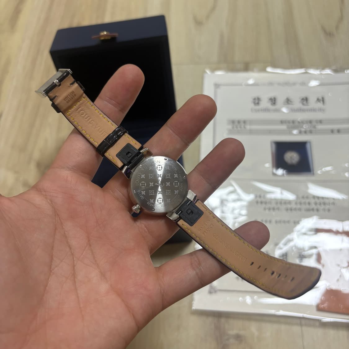 루이비통 땅부르 시계 풀파베 풀다이아 악어가죽 스크랩 상품이미지5