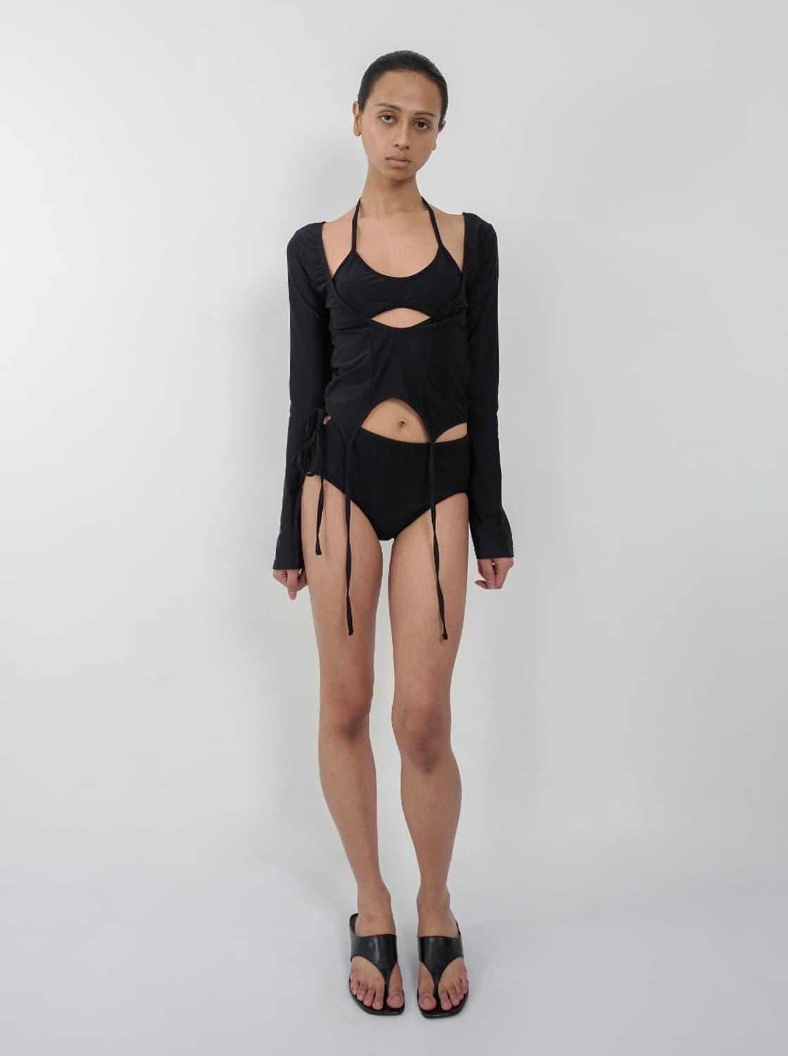나체 수영복 3-PIECE GARTER SWIM SUIT BLACK 상품이미지2