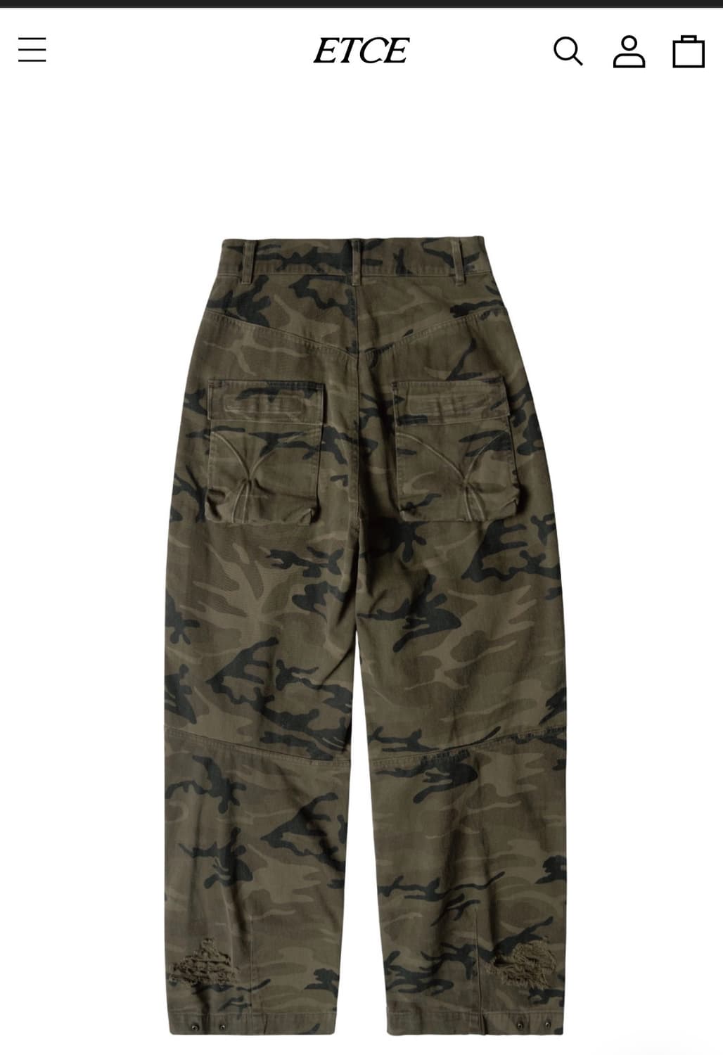 ETCE DESTROYED CAMO BAGGY PANTS II  상품이미지2