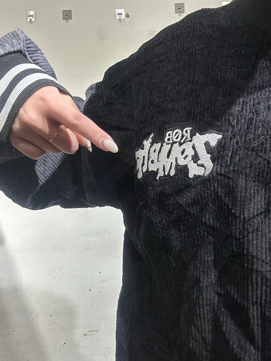 일본 빈티지 블랙 코듀로이 바시티 스타디움 자켓 상품이미지4