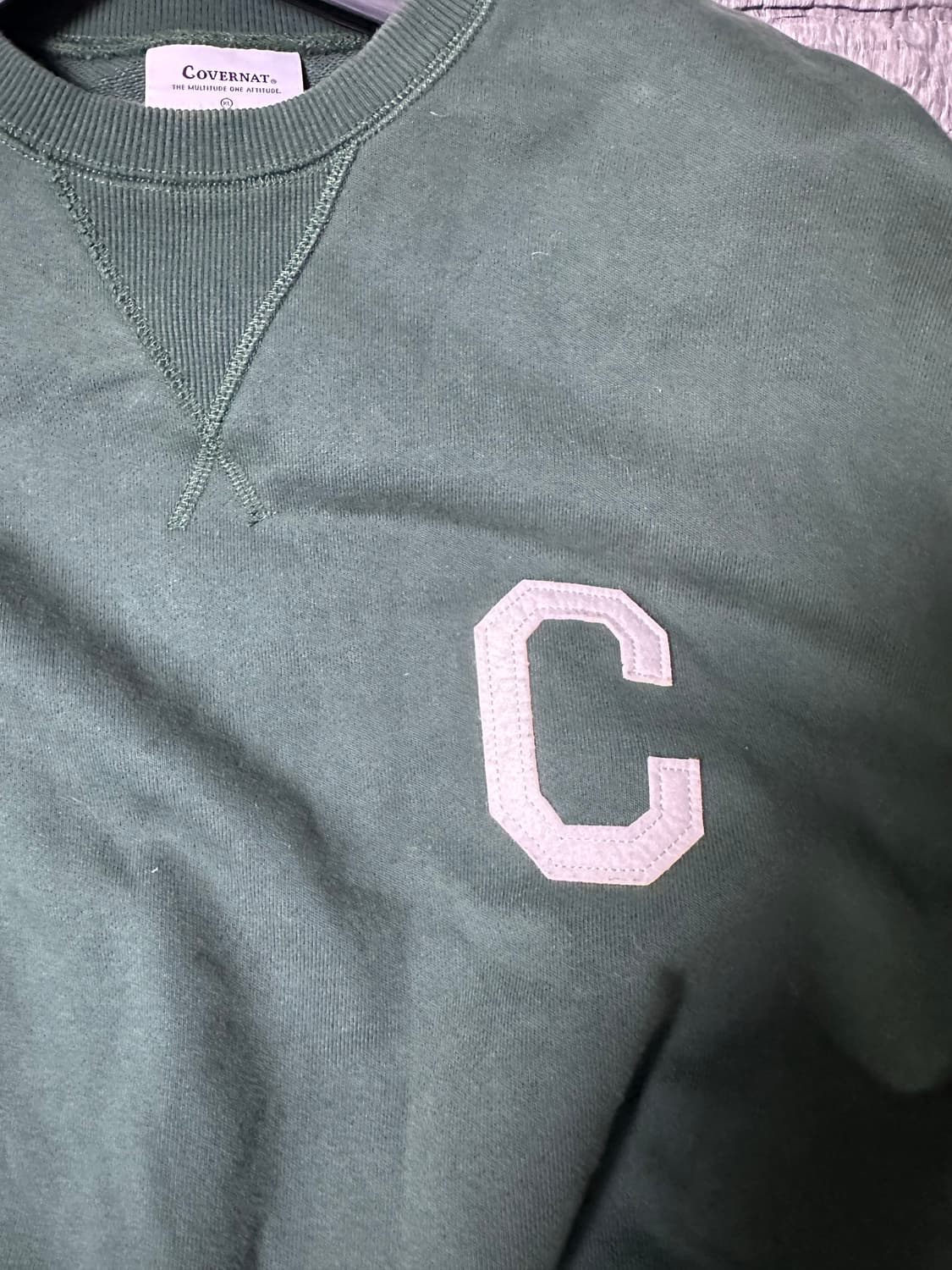 커버낫 C 로고 맨투맨 그린 상품이미지4