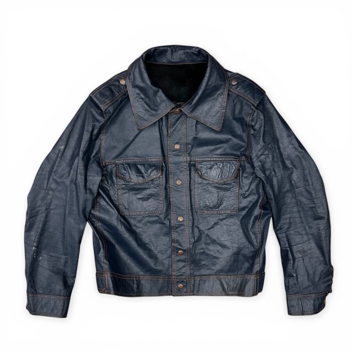 90's 스웨이드 & 레더 리버시블 트러커 자켓 상품이미지2