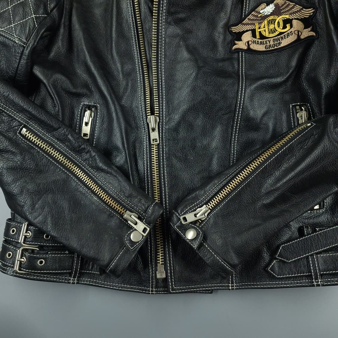 난카이 블랙 스티치 숄더패드 양가죽 램스킨 투웨이 라이더자켓 레더자켓 상품이미지5