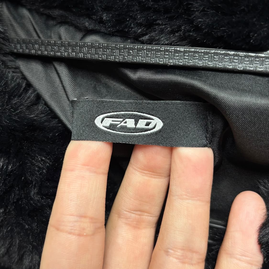 3728 FAD 블랙 후드 루즈핏 퍼자켓 상품이미지4