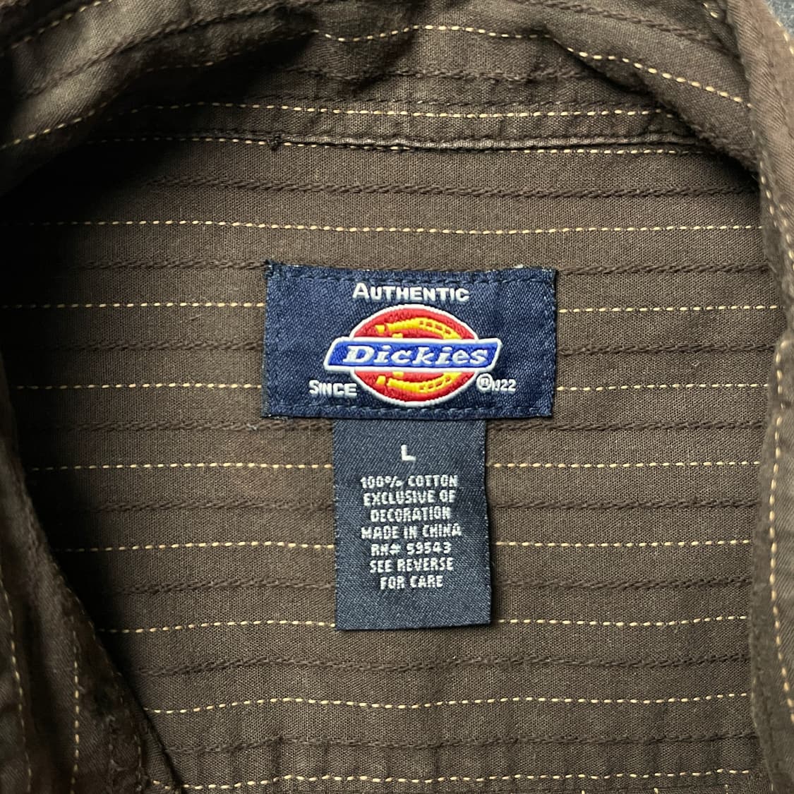 DICKIES 디키즈 브라운 스트라이프 반팔 워크셔츠 A00931 상품이미지10