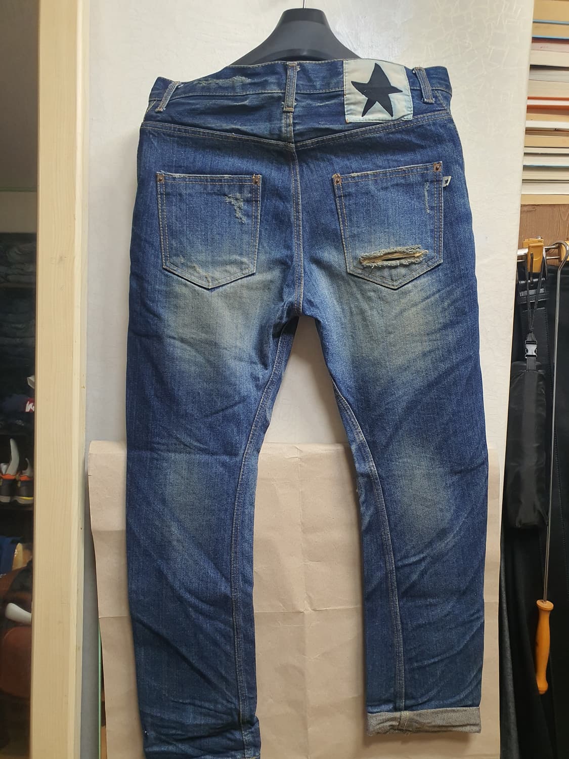 빈티지 데미지 워싱 데님진 28 상품이미지4