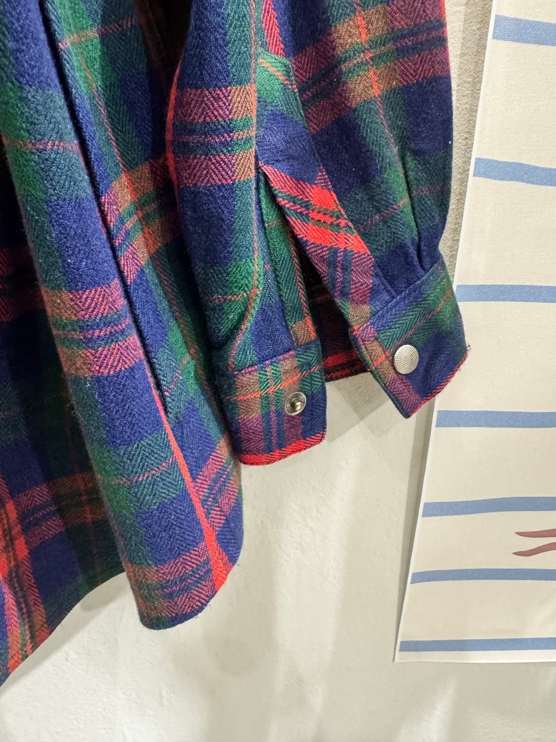 vintage 똑딱이 루즈핏 체크셔츠 상품이미지6