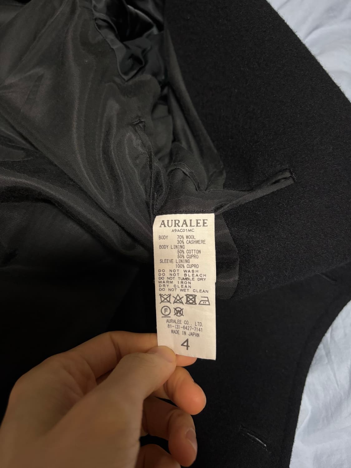 오라리 블랙 울 캐시미어 코트 4사이즈 상품이미지6