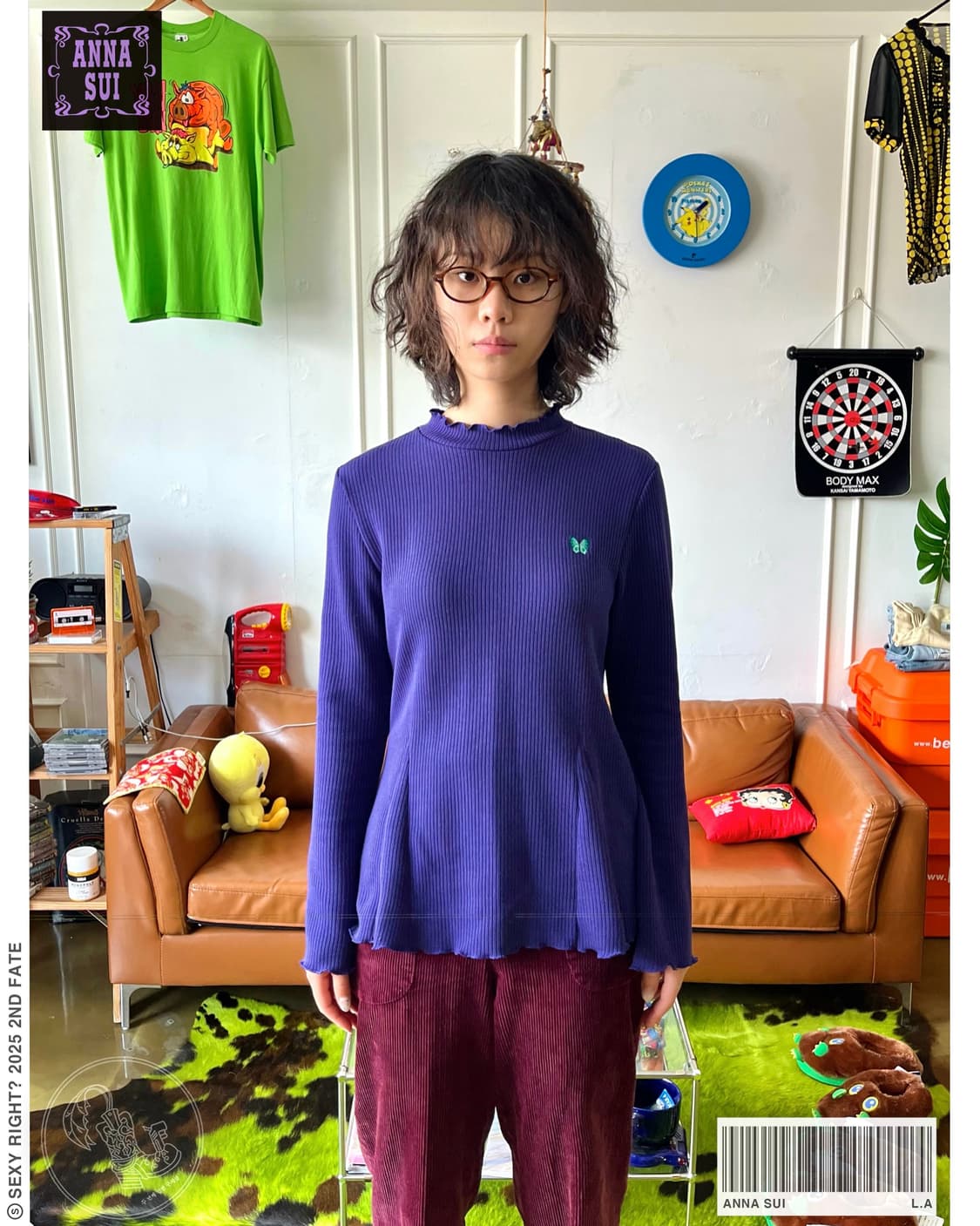 ANNA SUI Purple Golgi Knit Long-Sleeve 상품이미지1
