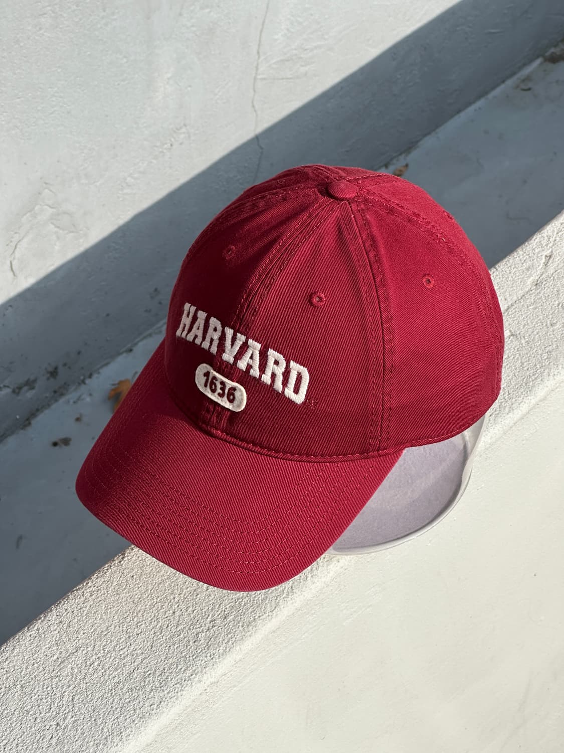 [F] 하버드 로고 버건디 볼캡 모자 상품이미지2