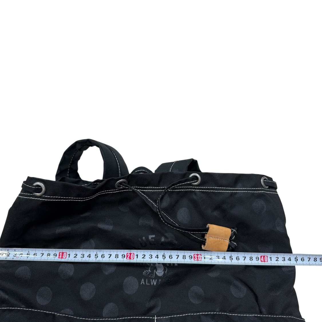 블루리프 도트 땡땡이 드로우 스트링 백팩 가방 블랙 상품이미지5