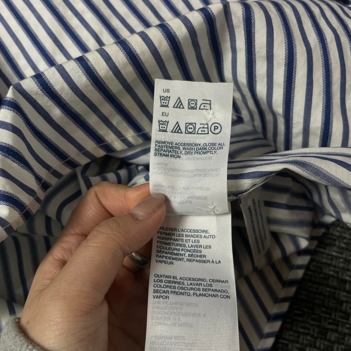 타미힐피거 블루 스트라이프 원포켓 긴팔 셔츠 S 상품이미지8