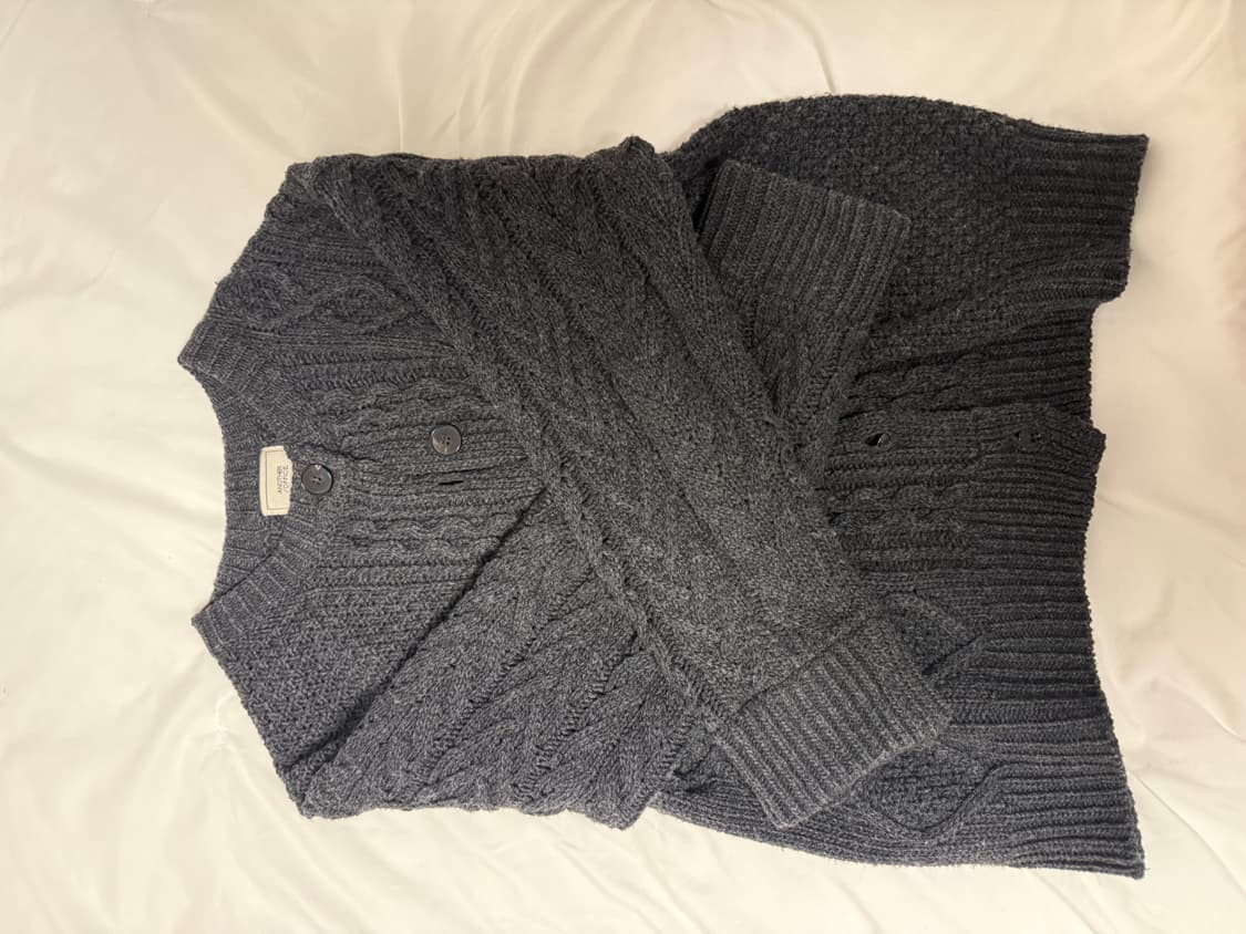 어나더오피스 그램마 케이블 가디건  차콜 0 사이즈 상품이미지2