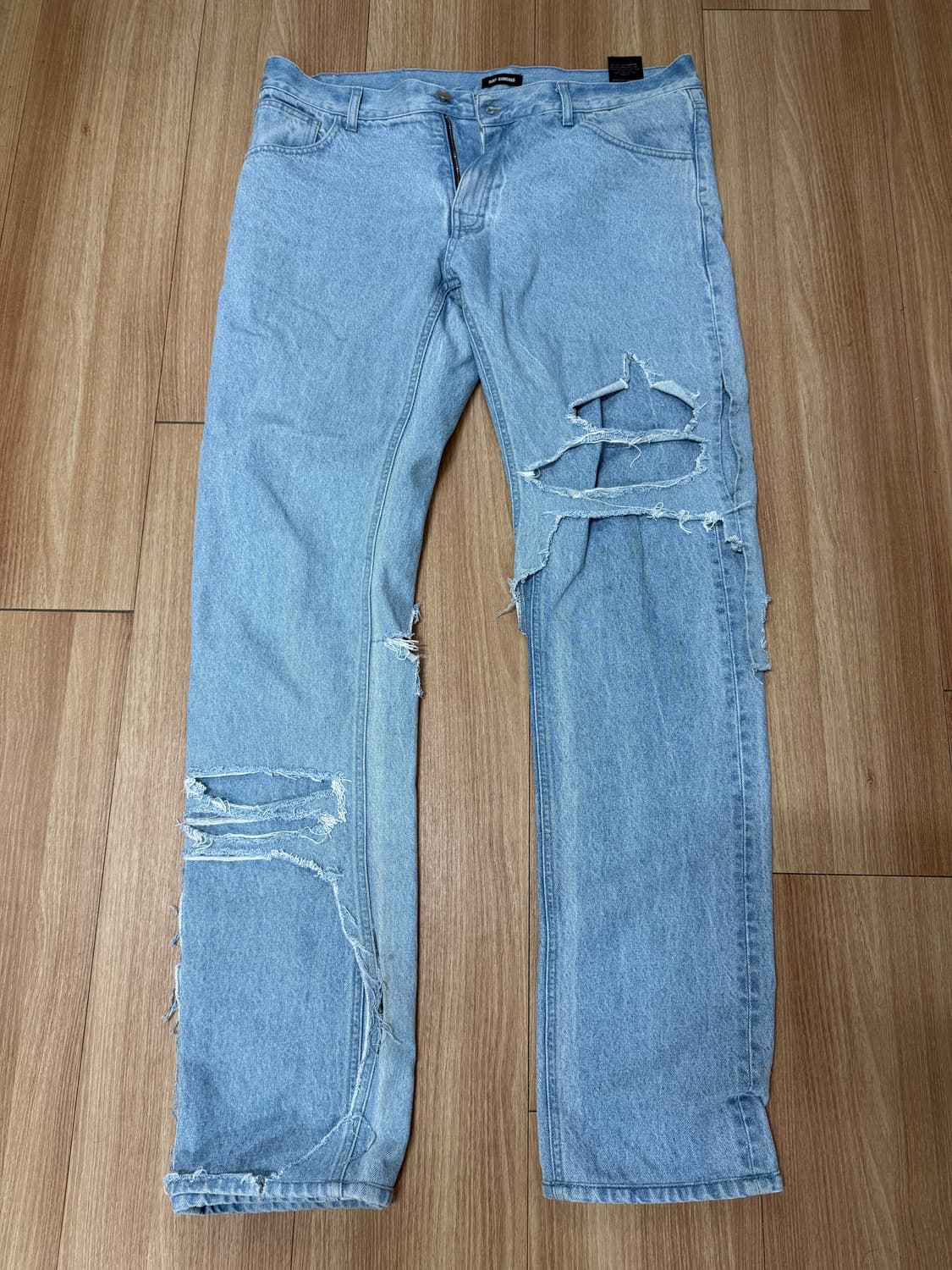 [35] 20ss 라프시몬스 디스트로이드 레이어드 진 연청 상품이미지1